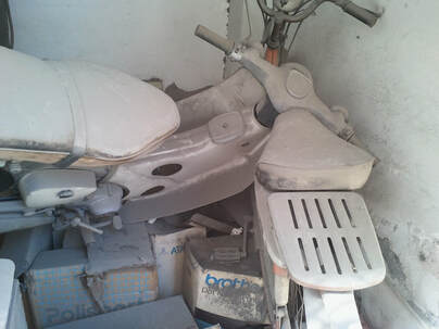 Old Abandoned motorcycles in shops, Buffer Zone, Green line, Nicosia, Cyprus