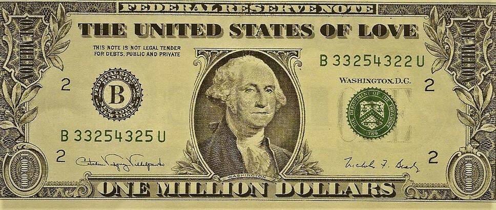 The United States of Love One Million Dollar Note. Donate to AVIEWSCENE