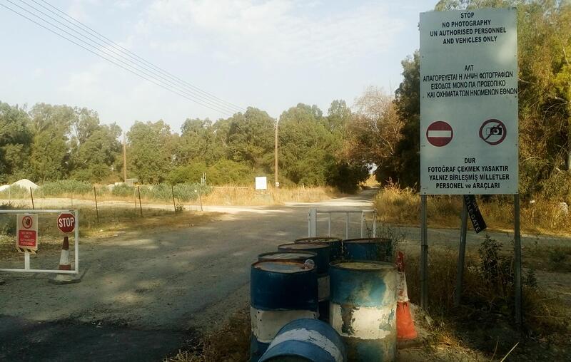 A south side buffer zone stop, The old Larnaca Road, Aglandjia