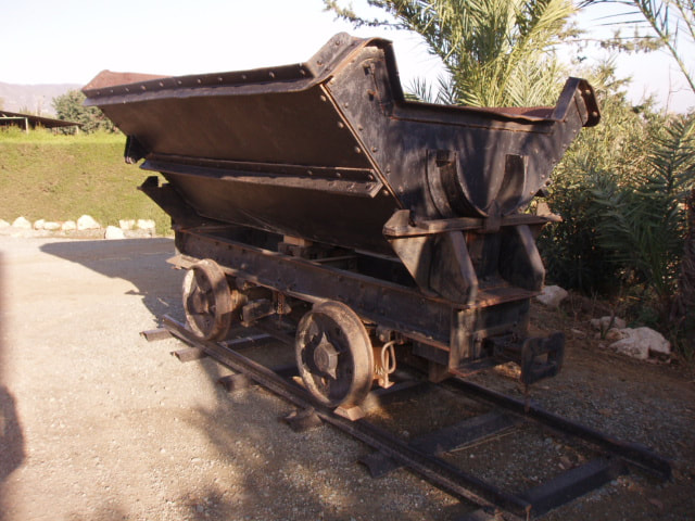 Cyprus Railway,Old Coal Wagons on display. 1970 train wagons