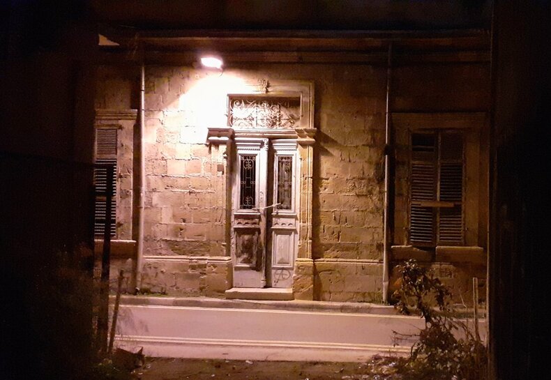 Nicosia door at night
